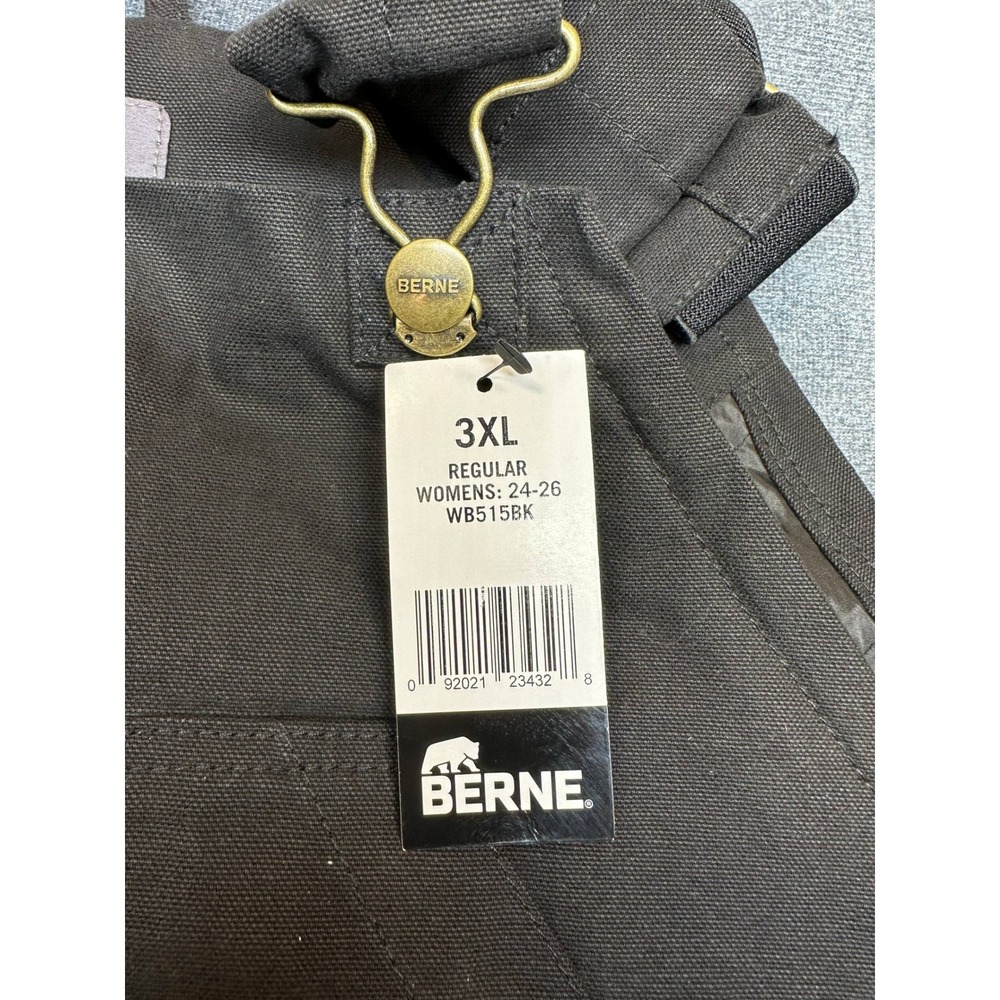 Berne Womens 3XL Regular Black Insulated Bib Overalls WB515BK Workwear New - Picture 5 of 13